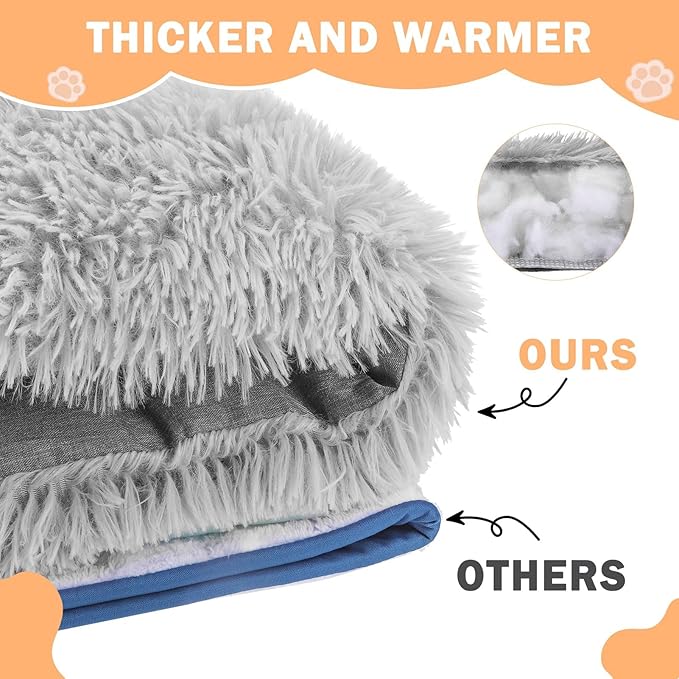 SCENEREAL Self-Warming Cat Bed Mat for Cats Small Dogs, Function 2 in 1 Soft Plush, Washable Pet Mat Autumn Winter Indoor Snooze Sleeping for Kittens Puppy Dog