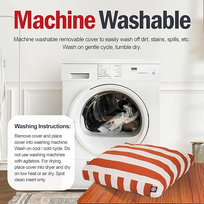 Majestic Pet Rectangle Small Dog Bed Washable – Non Slip Comfy Pet Bed – Dog Crate Bed with Removable Washable Cover – Dog Kennel Bed for Sleeping - Dog Bed Small Breed 27x20x4 Inch – Burnt Orang