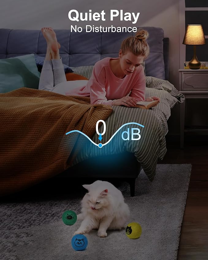 Cat Ball Toys – Soft, Quiet Wool Balls for Indoor Cats, Handmade, Pure Natural, Safe, Cat-Friendly Colors, 1.6 Inch Interactive Toy for Kittens, 3 Pack