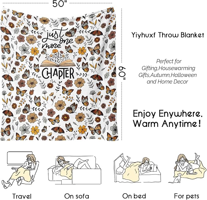 Book Lovers Gifts Blanket,Teacher Gifts for Women Men Book Lover Teacher Librarian Birthday Read Fleece Throw Blanket,Flannel Throw Blanket for Home Living Room Couch Bed Chair Dorm Decor 60"x50"