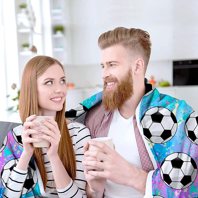 Soccer Blanket Gifts for Girls Ultra Soft Flannel Merch Soccer Throw Blanket for Soccer Lovers Players Team Soccer Gifts Stuff 80"x60"