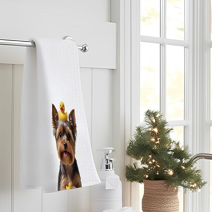 Yorkshire Terrier Bathroom Hand Towels, Yorkshire Terrier Hand Towels for Bathroom, Dog Bathroom Decor, Kids Hand Towels, Yorkshire Terrier Gifts for Women Dog Lovers, 16x24 Inch