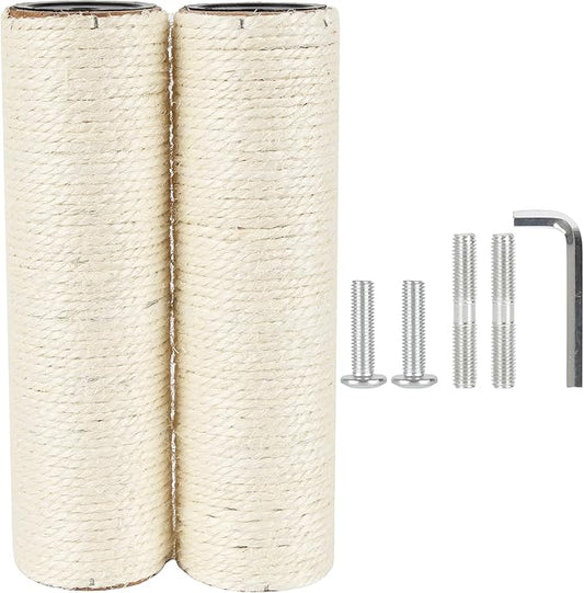 7.4cm 2.91in Diameter Cat Tree Scratching Post Replacement Sisal Pole Parts for Cat Tower (M10, 9.84in/25cm)
