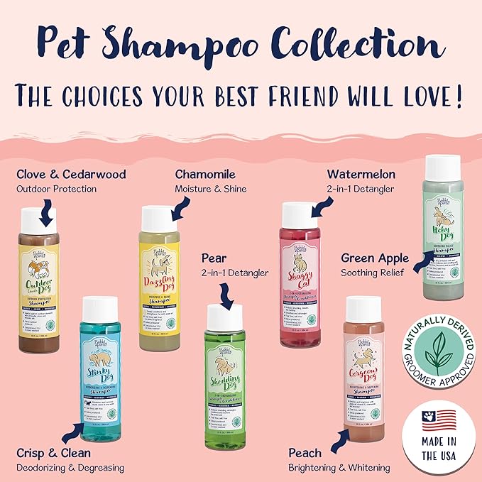 Bobbi Panter Gorgeous Dog Shampoo for Brightening & Whitening - Natural Ingredients, Tear-Free, Paraben-Free, pH-Balanced, 20:1 Concentrated Formula, Peach Scent, 13 oz. (Case of 12)