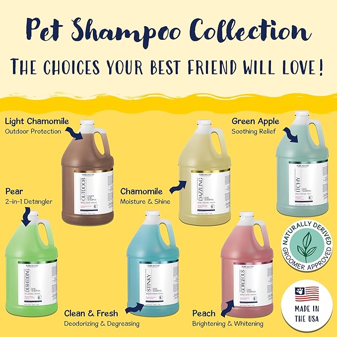 Bobbi Panter Dazzling Dog Shampoo for Moisture and Shine, Naturally Derived Ingredients, Tear-Free, Salt-Free, Paraben-Free, pH-Balanced, 20:1 Concentrated Formula, Argan Oil, Chamomile Scent, 13 oz.