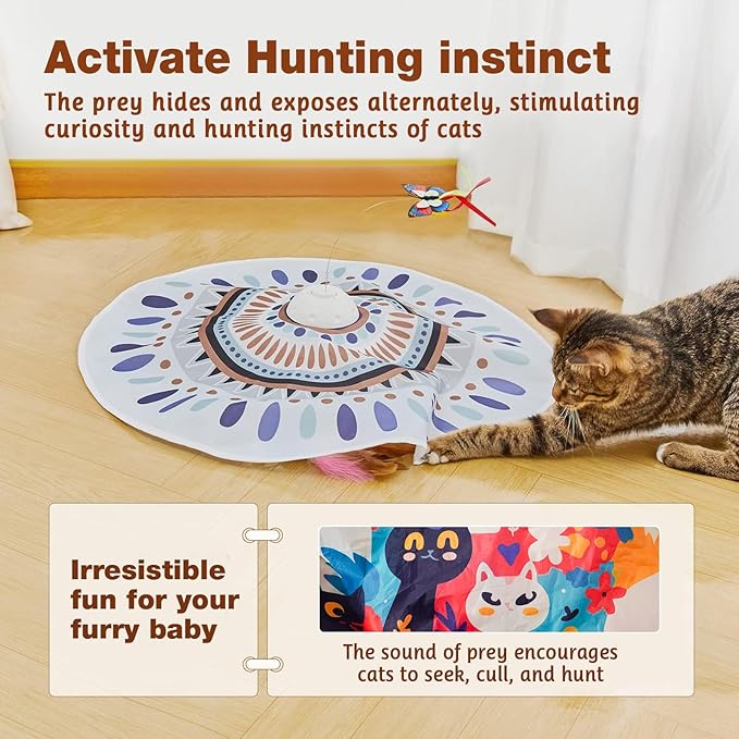 Interactive Cat Toys Ball Fast Rolling in Pouch (Blue) (Orange)