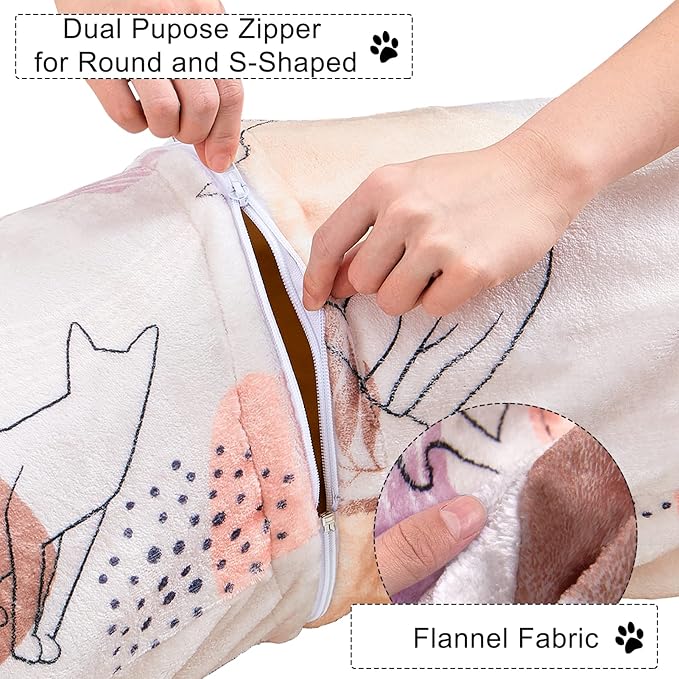 Cat Tunnel Bed, Cat Tunnels Cat Toys for Indoor Cats S-Shape Cat Tube and Cat Donut Tunnel Cave Large Cat Toys Interactive Cat Stuff Supplies