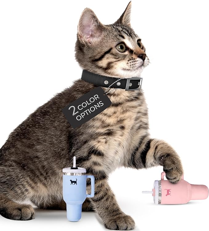 Kitty Cup Tumbler Cat Toy – Small Crinkle Catnip - Funny and Cute Kitten Toys with Cat Nip for Fun Indoor Play, Unique Kitty Birthday Gift, Aesthetic Kitten Present (Pink Peach Dust)