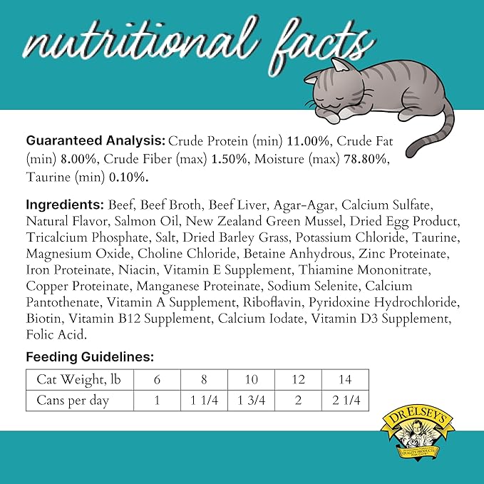 Dr. Elsey's cleanprotein Recipe Beef Recipe Wet Cat Food, (Pack of 24), 5.3oz Cans