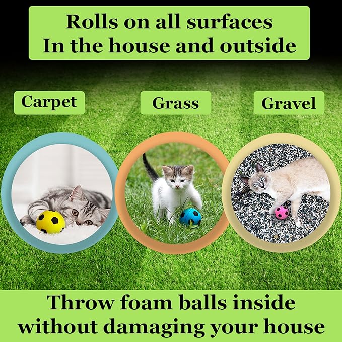 CoCoo Sponge Cat Balls, 1.5 - Inches, Soft Foam Soccer Balls for Exercise and Interactive Activity, Sturdy, Bouncy Balls for Feline (12 Pieces)