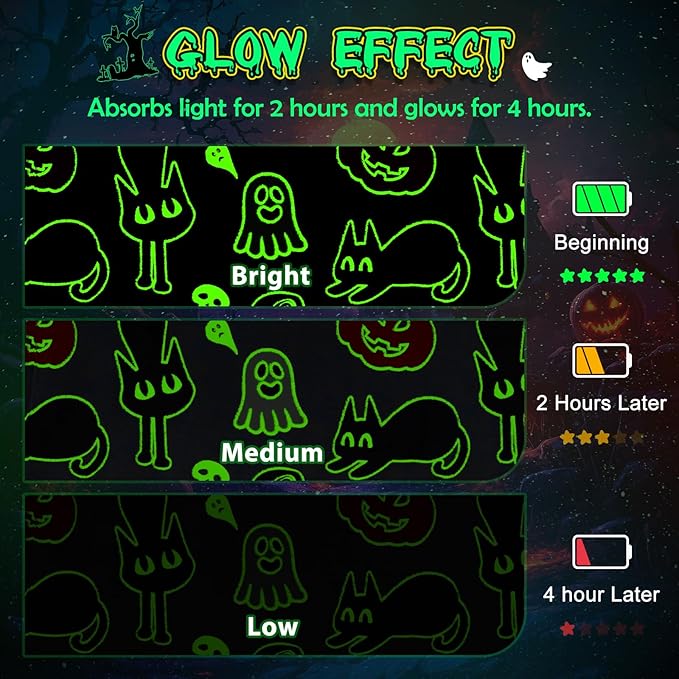 Halloween Decorations Blanket Gifts for Kids - Pumpkin Spooky Bat Cat Glow in The Dark Soft Throw Toys Presents for Boys Girls Toddler Child Teen Bedroom Couch Sofa Decor 50"x60"