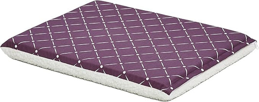 MidWest Homes for Pets Quiet Time Couture Paxton Dog Pad/Pet Bed in Plum Fleece with Pillow Cover, Plum, 24"