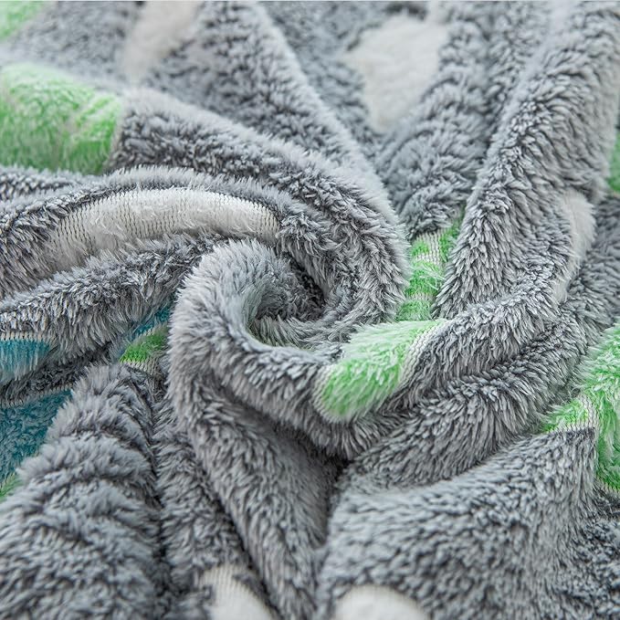 Dinosaur Blanket for Boys, Glow in The Dark Blanket for Kids, Dinosaur Gifts for Boys/Kids, Birthday, Valentines Day, Christmas, 50 x 60 Inch