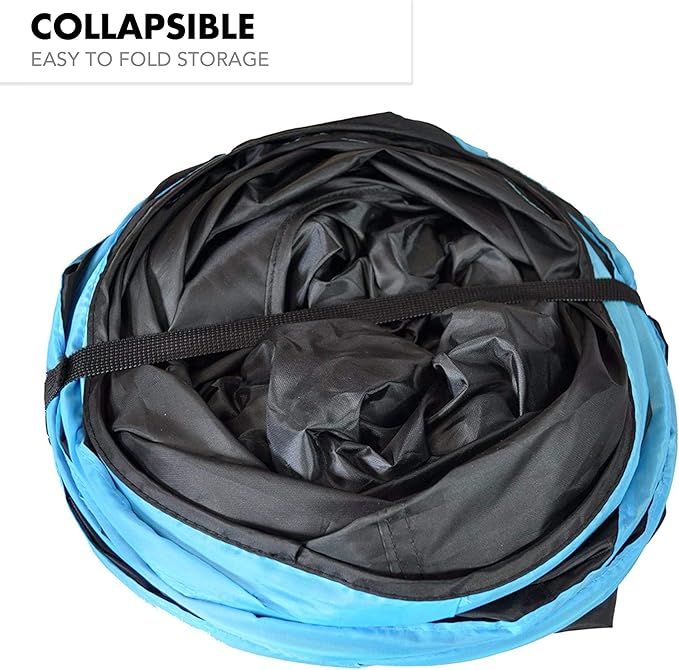 Purrfect Feline - 4 Way Cat Tunnel and Crinkle Cat Toy - Interactive Cat Toy with Cat Ball - Cat Supplies for Indoor Cats - Suitable for Ferrets, Rabbits or Small Dogs - Light Blue - L