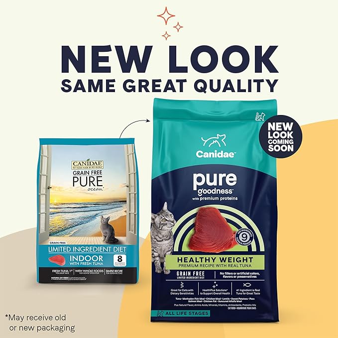 Canidae Pure Weight Management Limited Ingredient Premium Dry Cat Food, Real Tuna Recipe, 10 lbs, Grain Free