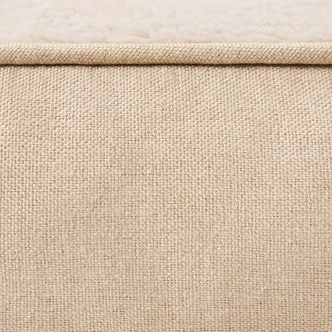 TOWN & COUNTRY EVERYDAY CuddleTown Comfy Solid Bolster Sofa Pet Bed, Supportive & Calming Egg Crate Foam, Water Repellent, Non-Slip Bottom, Machine Washable Cover, Beige, Medium 28"x23"x8"