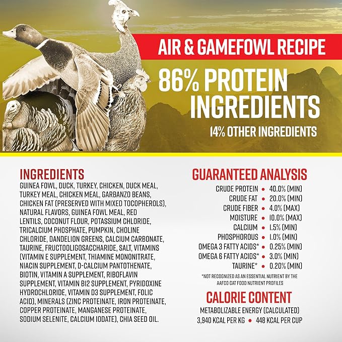 Essence Air & Gamefowl Recipe Dry Cat Food, 4lb Bag