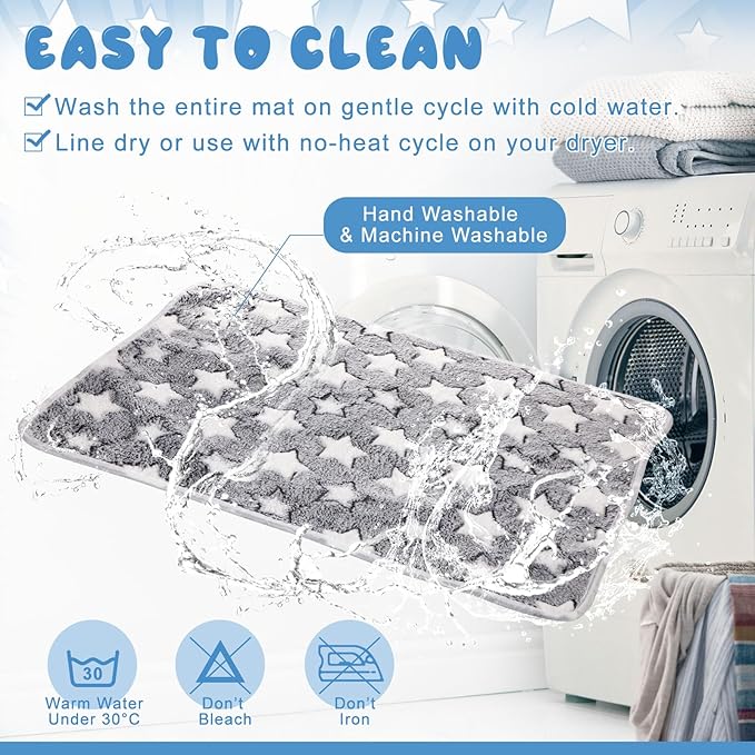 2 Pcs Self Warming Cat Bed Cute Dog Cat Thermal Mat Self Warming Star Cat Mat Pet Heating Pad Cat Blanket for Indoor Outdoor Washable(Large Star,41 x 29)