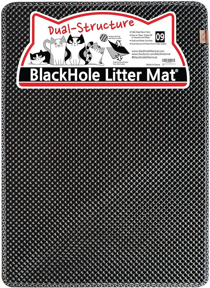 BlackHole Litter Mat Blackhole Cat Litter Mat - Extra-Large Size Rectangular 36" X 25" (Dark Gray)