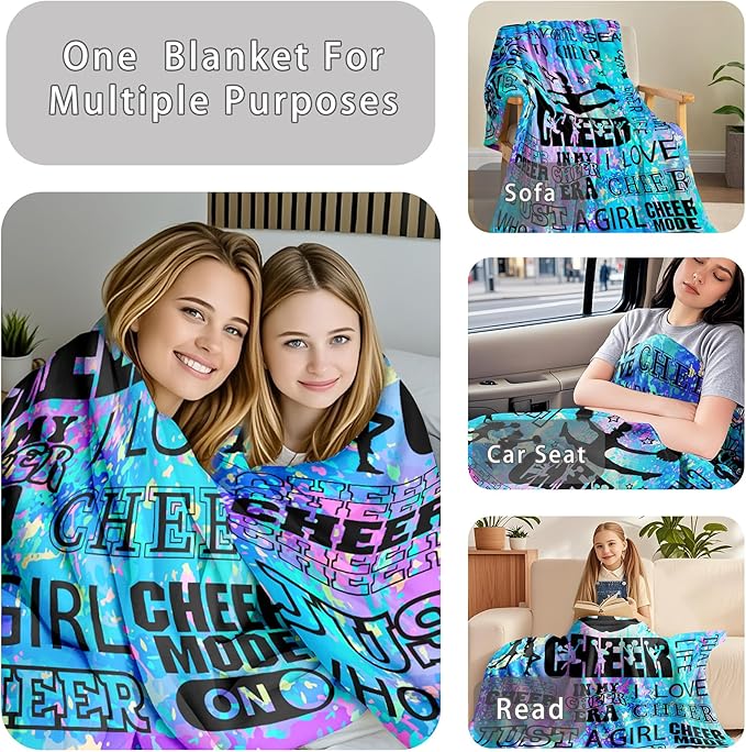 Cheerleader Gifts Blanket for Girls Teens Cheer Blankets for Girls Cheerleading Throw Blanket Cheer Gifts Stuff 50"X40"