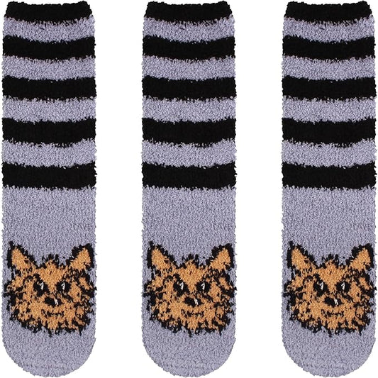 BambooMN Women's Super Soft Warm Microfiber Fuzzy Cozy Animal Socks or Christmas Winter Animal Socks, Value Pack