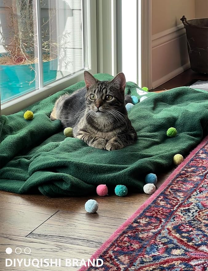 19-Piece Cat Toys Pack - 5 Bell Balls, 10 Plush Balls, 4 Spring Toys - Kitten Toys for Indoor Cats