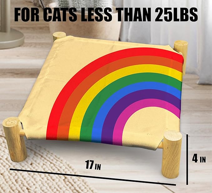 Rainbow Cat Beds, Wooden Cat Beds for Indoor Cats, Small Animal Beds for All Seasons, Pet Beds, Cute Cat Hammock