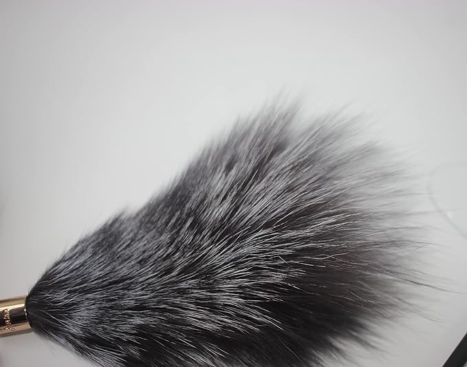 Fosrion Real Raccoon Tail Fur Cat Bites Toy with Three Section Retractable Carbon Fiber Rod (Raccoon) (Fox Fur Piece, Only Tail)
