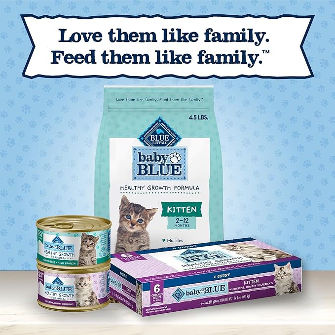 Blue Buffalo Baby BLUE Natural Grain-Free Dry Food for Kittens, Healthy Growth Formula with DHA, High-Protein Savory Chicken Recipe, 4.5-lb. Bag