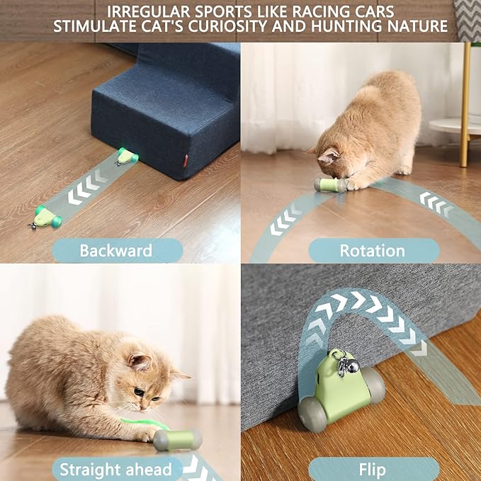 CZPET Cat Toys Kitten Jump Exercise Interactive Replaceable Elastic Automatic Toy Funny Cat Teaser Various Developmental Puzzle Toys Feather Mouse