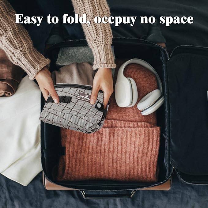 HiCaptain Portable Cat Travel Litter Box with Lid, Collapsible Travel Litter Box for Small Medium Cats, Leak Proof, Odor Free, Waterproof Foldable Standard Litter Carrier Box for Outdoor - Khaki