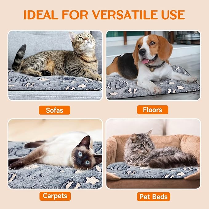 Paw Legend Self Warming Cat Bed Mat (23.6" x 17.7") Self Heating Cat Dog Pad Ultra Soft Extra Warm Thermal Indoor Outdoor Sleeping Washable Non-Slip Bottom Dog Heating Pad