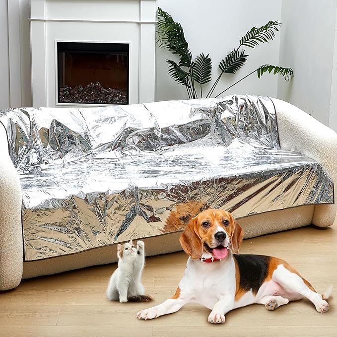 Kigley Pet Deterrent Mat to Keep Dogs Off Bed Couch and Furniture 72x56.3x0.04in Pain Free Couch Mat Non Electric Pet Repellent Mat Cats Dogs Couch Cover to Keep Pets Off Sofa Couch (Brown)