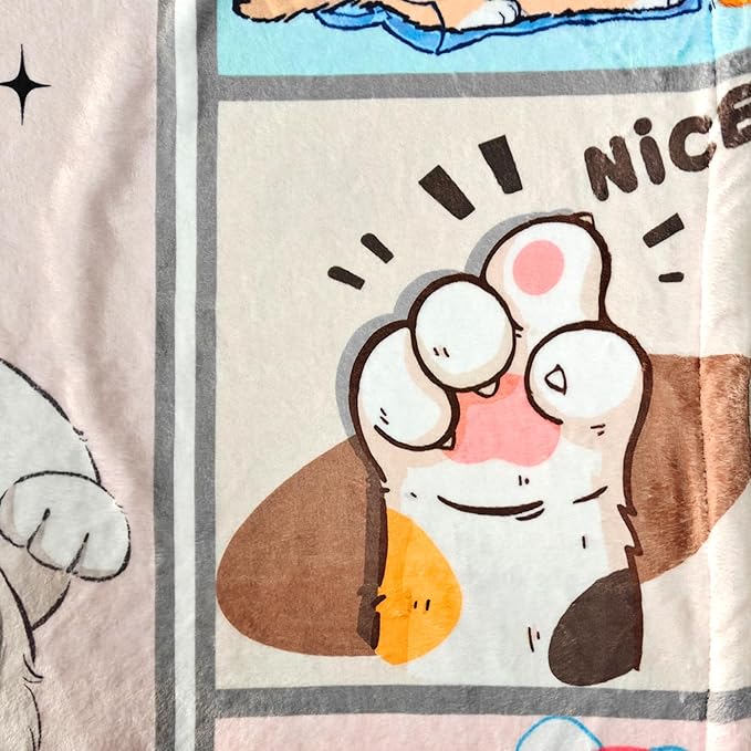 Sviuse Cat Blanket Soft Flannel Fleece Blankets with Cute Cats Pattern, Cozy and Warm Throw for Bed, Sofa, or Gift for Cat Lovers Girls, Women, Kids (Cat 10, 50" X 60")