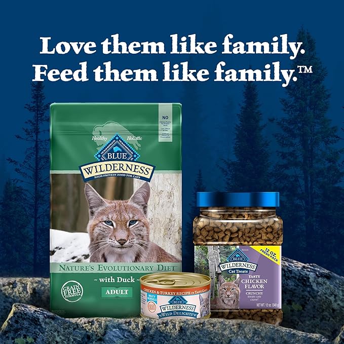 Blue Buffalo Wilderness Duck Supports Health and Wellness High-Protein & Grain-Free Healthy Adult Dry Cat Food 11 lbs.