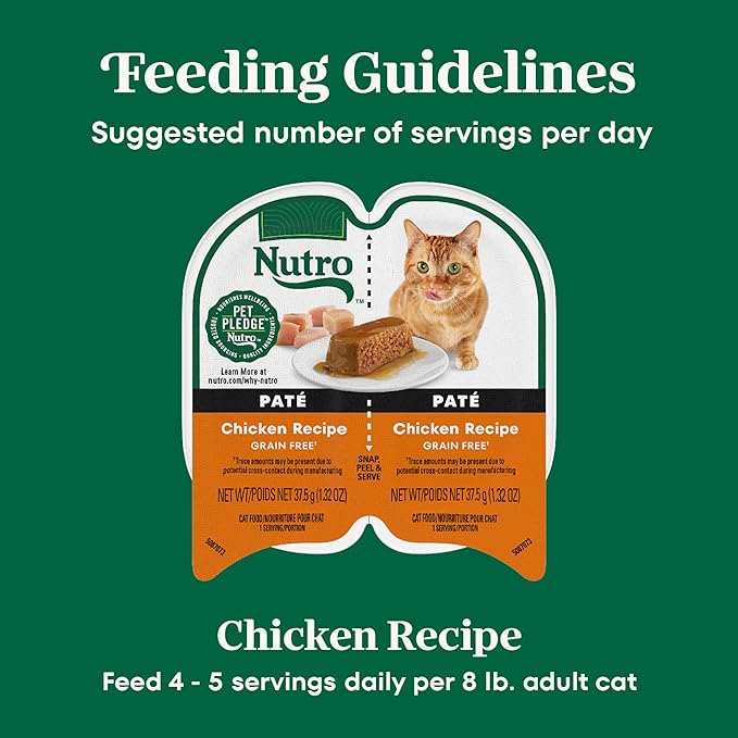 Nutro Perfect Portions Wet Cat Food Paté Chicken Recipe, (24) 2.64 oz. Twin-Pack Trays