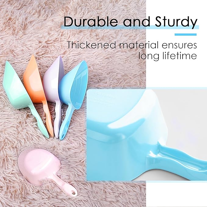 Melamine Pet Food Measuring Scoop, 1 Cup 1/2 Cup 1/4 Cup with Clear Measurement Lines for Dog, Cat, Bird, and Rabbit, Durable, Ergonomic Handle, Dishwasher safe-Blue