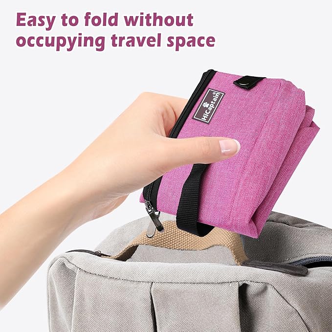 HiCaptain Portable Cat Litter Box for Travel, Collapsible Litter Box for Cats in Car,Traveling Litter Box Fit for Medium Cats and Kitties, Leak-Proof, Sturdy, Lightweight-Pink