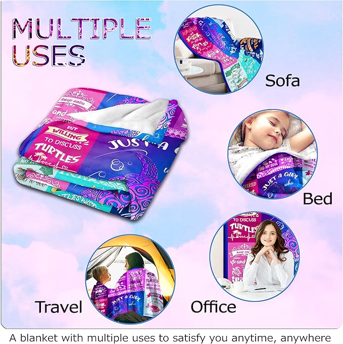 Turtle Blanket Ultra Soft Flannel Throw Blanket Lightweight Cozy Plush Blanket for Gifts for Turtle Lovers 50"X40"