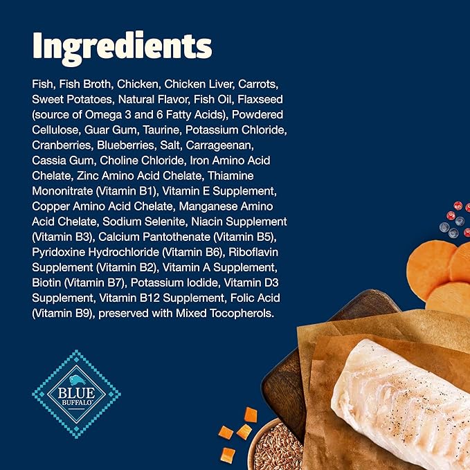 Blue Buffalo Freedom Grain-Free Adult Wet Cat Food, Complete & Balanced Nutrition for Indoor Cats, Made with Natural Ingredients, Fish Recipe, 5.5-oz Cans (24 Count)