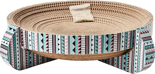 Corrugated Cardboard Cat Scratcher / 14" Nest/with Catnip and Silver Vine