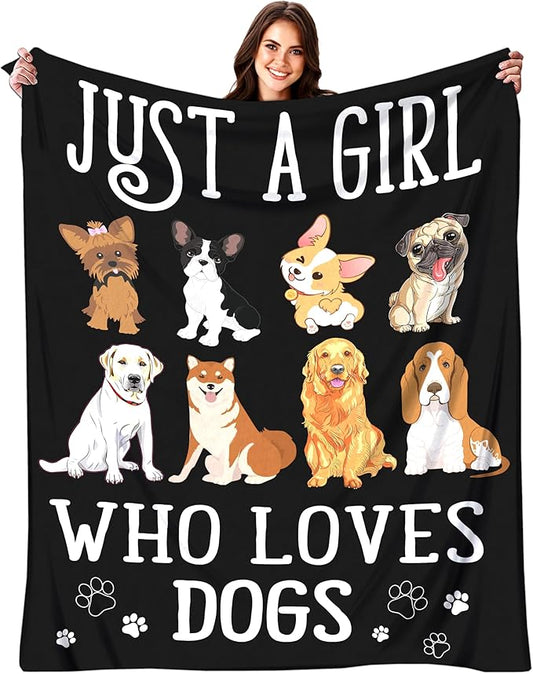 Dog Blanket Gifts for Women Dog Gifts for Dog Lovers Soft Flannel Dog Throw Blanket for Kids Adults 50"x40"