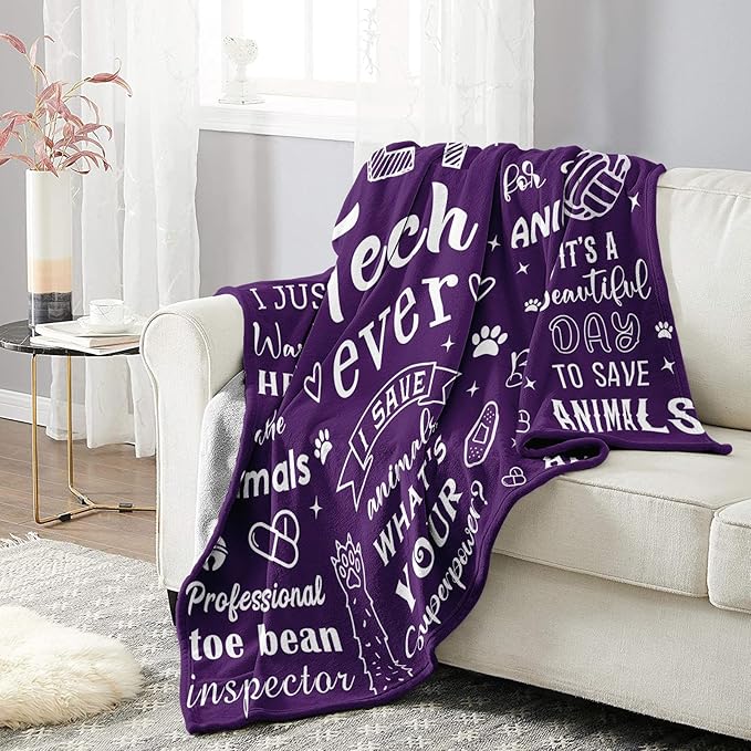 Mosslink Vet Tech Gifts, Vet Tech Week Gifts Bulk, Veterinary Gifts for Women, Vet Tech Appreciation Gifts, Veterinary Technician Gift, Christmas Birthday Gifts for Veterinary Throw Blanket 60"X50"
