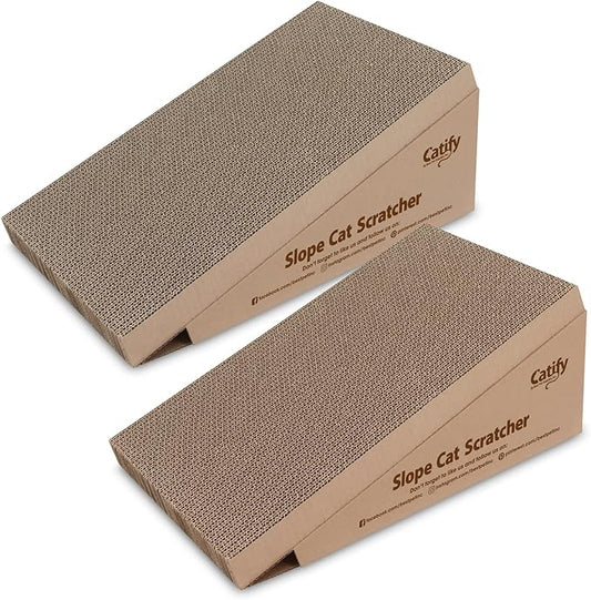 Catify by Best Pet Supplies, Inc., Inc., Inc., Slope Cat Scratcher with Catnip (2 Pack), One Size (CTM-08-02)
