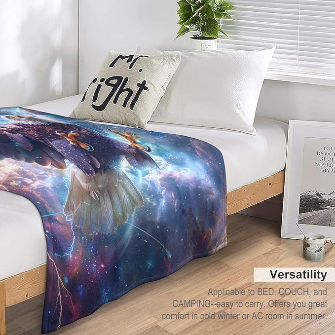 Patriot Eagle Blanket Eagle Gifts for Girls Boys Woman Kids Flying Eagle Lover Throw Blankets Soft Blanket Warm Fleece Flannel Plush Blankets for Bed Sofa Couch 60"x80"