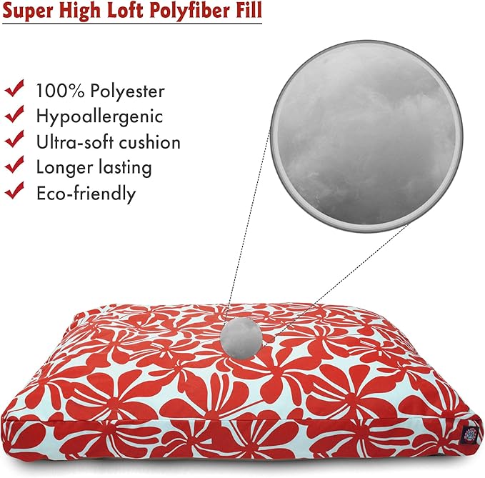 Red Plantation Small Rectangle Indoor Outdoor Pet Dog Bed With Removable Washable Cover By Majestic Pet Products