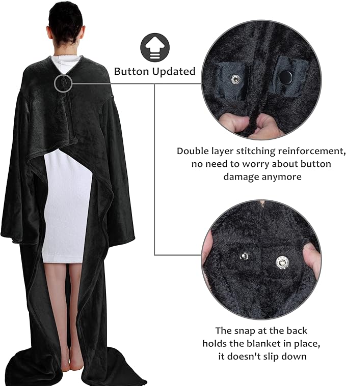 Solaris Wearable Blanket with Sleeves for Adults, Softness Comfort Warmth Fleece Gift for Women Men, Snuggy Body Throw TV Blanket for Home Office Lounge, Gift for Your Lover