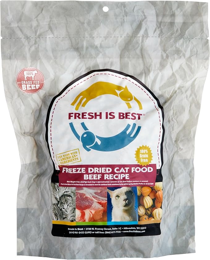 Fresh Is Best - Freeze Dried Raw Cat Food - Beef, 8 Ounces