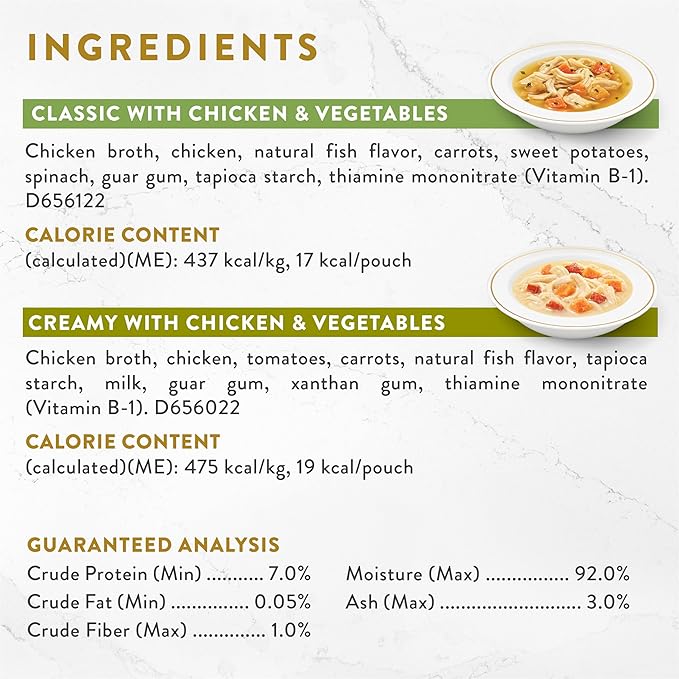 Purina Fancy Feast Chicken Broth Complement Lickable Grain Free Wet Cat Food Variety Pack - (Pack of 12) 1.4 oz. Pouches