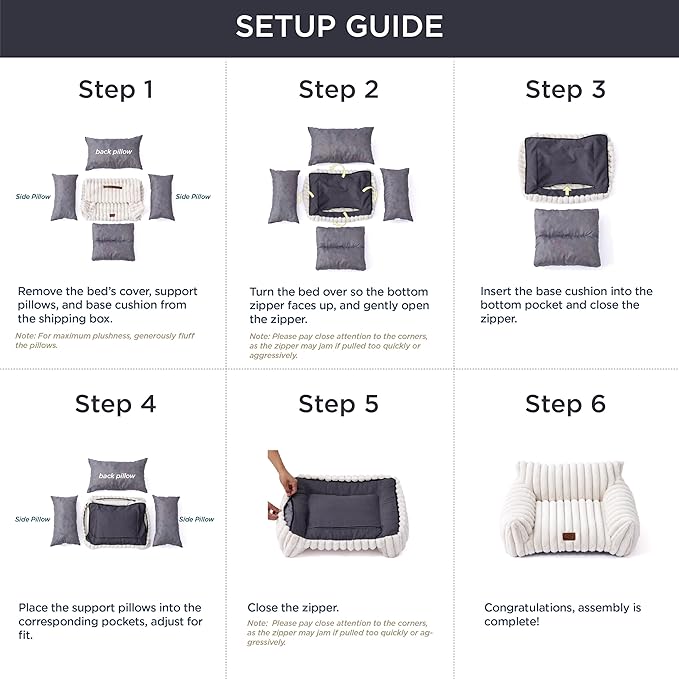 Bedsure Cute Cat Couch for Pets - Fluffy Cat Sofa with Premium Soft Corduroy Fleece, Fuzzy Cat Couch Bed with Removable Washable Cover, Supportive Cat Chair for Indoor Cats, 24inch, Cream